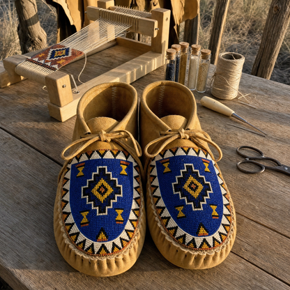 Handmade Native-Style Beaded Moccasins